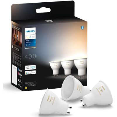 Philips Hue: White Ambiance GU10 400lm 3-pack Philips Hue: White Ambiance GU10 400lm 3-pack