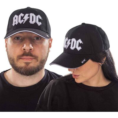 AC/DC: Unisex Baseball Cap/White Logo (Black) AC/DC: Unisex Baseball Cap/White Logo (Black)