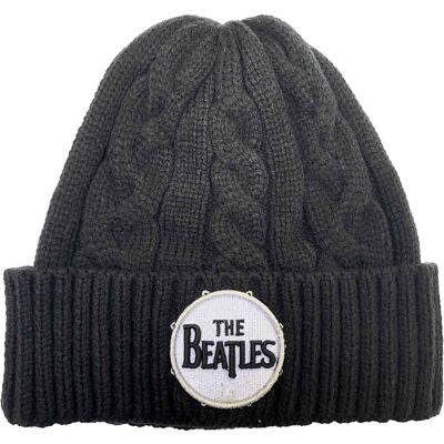 The Beatles: Unisex Beanie Hat/Drum Logo (Black) (Cable Knit) The Beatles: Unisex Beanie Hat/Drum Logo (Black) (Cable Knit)