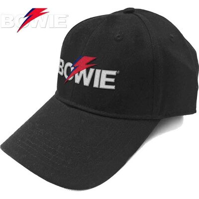 David Bowie: Unisex Baseball Cap/Aladdin Sane Bolt Logo (Black) David Bowie: Unisex Baseball Cap/Aladdin Sane Bolt Logo (Black)