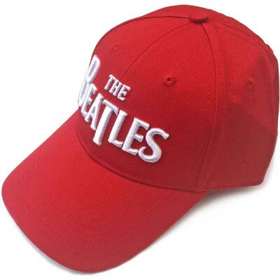 The Beatles: Unisex Baseball Cap/White Drop T Logo (Red) The Beatles: Unisex Baseball Cap/White Drop T Logo (Red)