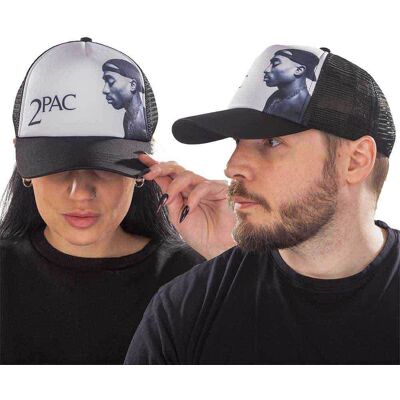 Tupac: Unisex Mesh Back Cap/Profile Photo (Black & White) Tupac: Unisex Mesh Back Cap/Profile Photo (Black & White)