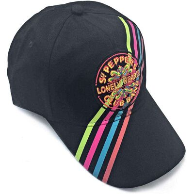 The Beatles: Unisex Baseball Cap/Sgt Pepper Stripes (Black) The Beatles: Unisex Baseball Cap/Sgt Pepper Stripes (Black)