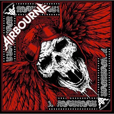 Airbourne: Unisex Bandana/Red Skull (Black) Airbourne: Unisex Bandana/Red Skull (Black)