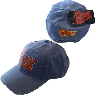 David Bowie: Unisex Baseball Cap/Flash Logo (Denim Blue) David Bowie: Unisex Baseball Cap/Flash Logo (Denim Blue)