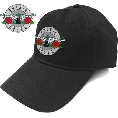 Guns N Roses: Guns N' Roses Unisex Baseball Cap/Silver Circle Logo (Black) Guns N Roses: Guns N' Roses Unisex Baseball Cap/Silver Circle Logo (Black)