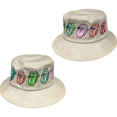 The Rolling Stones: Unisex Bucket Hat/Multi-Tongue Pattern (Natural) (Large/X-Large) The Rolling Stones: Unisex Bucket Hat/Multi-Tongue Pattern (Natural) (Large/X-Large)
