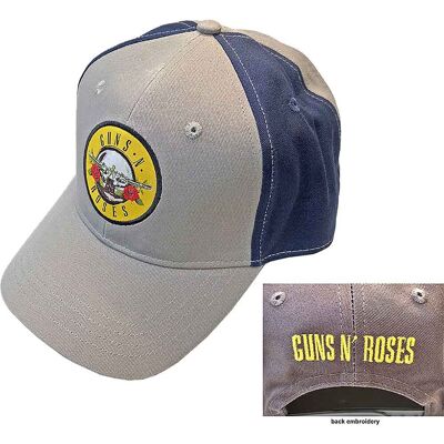 Guns N Roses: Guns N' Roses Unisex Baseball Cap/Circle Logo (Grey & Navy Blue) (2-Tone) Guns N Roses: Guns N' Roses Unisex Baseball Cap/Circle Logo (Grey & Navy Blue) (2-Tone)
