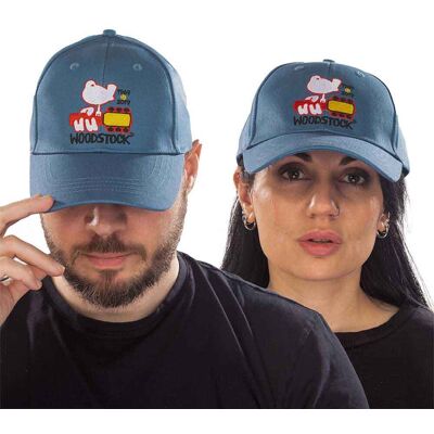 Woodstock: Unisex Baseball Cap/Logo (Denim Blue) Woodstock: Unisex Baseball Cap/Logo (Denim Blue)