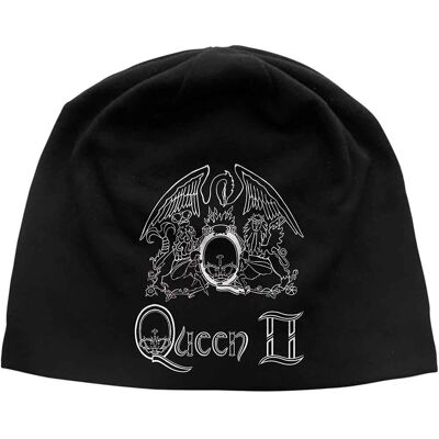 Queen: Unisex Beanie Hat/Queen II Crest (Black) Queen: Unisex Beanie Hat/Queen II Crest (Black)