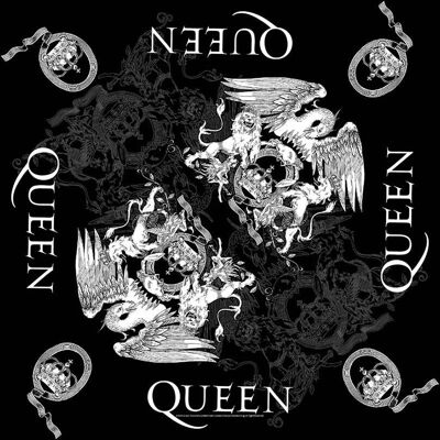 Queen: Unisex Bandana/Crest (Black) Queen: Unisex Bandana/Crest (Black)