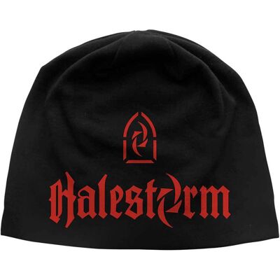 Halestorm: Unisex Beanie Hat/Logo JD Print (Black) Halestorm: Unisex Beanie Hat/Logo JD Print (Black)