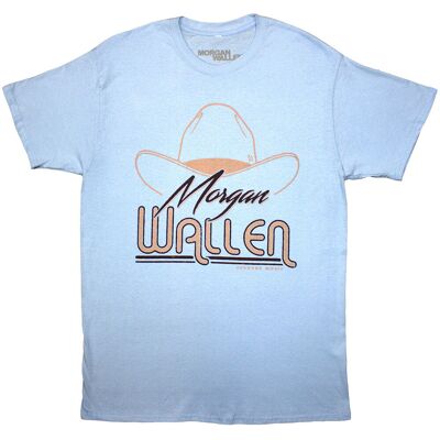 Morgan Wallen: Unisex T-Shirt/Cowboy Hat (Light Blue) (Small) Morgan Wallen: Unisex T-Shirt/Cowboy Hat (Light Blue) (Small)