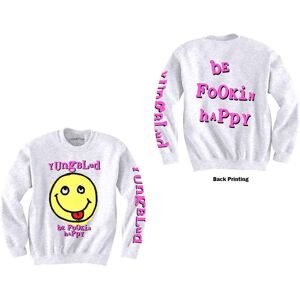Yungblud: Unisex Sweatshirt/Raver Smile (White) (Back & Sleeve Print) (Medium) Yungblud: Unisex Sweatshirt/Raver Smile (White) (Back & Sleeve Print) (Medium)