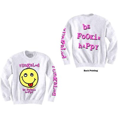 Yungblud: Unisex Sweatshirt/Raver Smile (White) (Back & Sleeve Print) (Medium) Yungblud: Unisex Sweatshirt/Raver Smile (White) (Back & Sleeve Print) (Medium)
