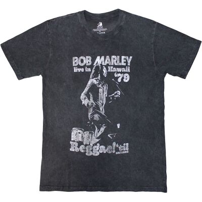Bob Marley: Unisex T-Shirt/Hawaii (Charcoal Grey) (Wash Collection) (Medium) Bob Marley: Unisex T-Shirt/Hawaii (Charcoal Grey) (Wash Collection) (Medium)