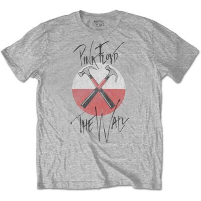 Pink Floyd: Unisex T-Shirt/The Wall Faded Hammers Logo (Grey) (Small) Pink Floyd: Unisex T-Shirt/The Wall Faded Hammers Logo (Grey) (Small)