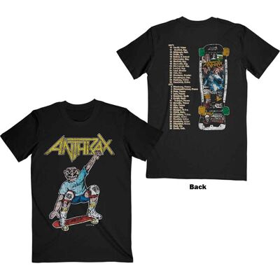 Anthrax: Unisex T-Shirt/Spreading Skater Notman Vintage (Black) (Back Print) (X-Large) Anthrax: Unisex T-Shirt/Spreading Skater Notman Vintage (Black) (Back Print) (X-Large)