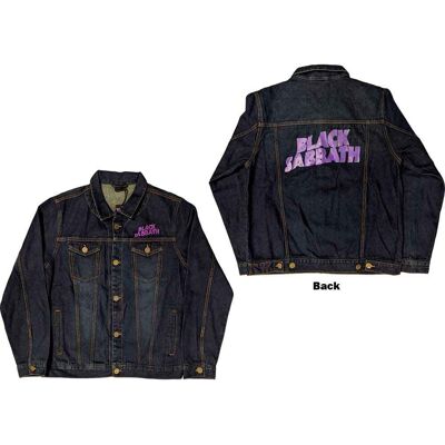 Black Sabbath: Unisex Denim Jacket/Wavy Logo (Back Print) (Medium) Black Sabbath: Unisex Denim Jacket/Wavy Logo (Back Print) (Medium)