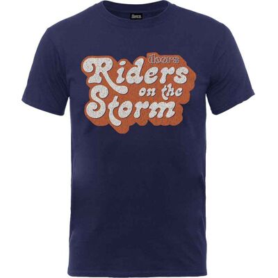 The Doors: Unisex T-Shirt/Riders on the Storm Logo (Navy Blue) (Medium) The Doors: Unisex T-Shirt/Riders on the Storm Logo (Navy Blue) (Medium)