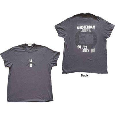 U2: Unisex T-Shirt/360 Degree Tour Amsterdam 2009 (Grey) (Back Print & Ex-Tour) (Medium) U2: Unisex T-Shirt/360 Degree Tour Amsterdam 2009 (Grey) (Back Print & Ex-Tour) (Medium)