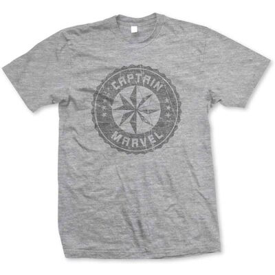 Marvel Comics: Unisex T-Shirt/Captain Marvel Grey Circle (Grey) (Large) Marvel Comics: Unisex T-Shirt/Captain Marvel Grey Circle (Grey) (Large)
