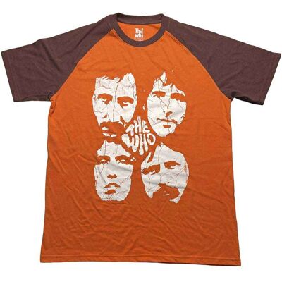The Who: Unisex Raglan T-Shirt/Faces (Brown & Orange) (Medium) The Who: Unisex Raglan T-Shirt/Faces (Brown & Orange) (Medium)