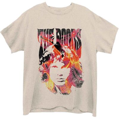 The Doors: Unisex T-Shirt/Jim Face Fire (Natural) (X-Large) The Doors: Unisex T-Shirt/Jim Face Fire (Natural) (X-Large)