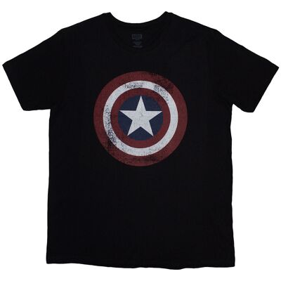 Marvel Comics: Unisex T-Shirt/Captain America Distressed Shield (Black) (XX-Large) Marvel Comics: Unisex T-Shirt/Captain America Distressed Shield (Black) (XX-Large)