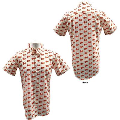 David Bowie: Unisex Casual Shirt/Logo Pattern (White) (All Over Print) (Small) David Bowie: Unisex Casual Shirt/Logo Pattern (White) (All Over Print) (Small)