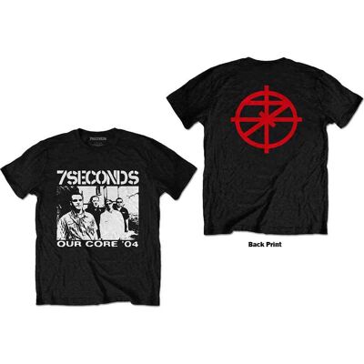 7 Seconds: Unisex T-Shirt/Our Core (Black) (Back Print) (Large) 7 Seconds: Unisex T-Shirt/Our Core (Black) (Back Print) (Large)