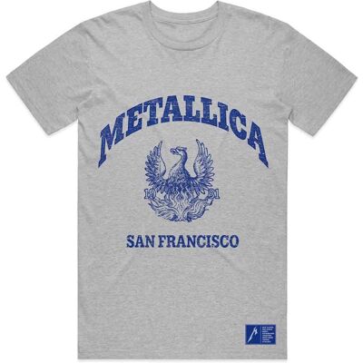 Metallica: Unisex T-Shirt/College Crest (Grey) (Small) Metallica: Unisex T-Shirt/College Crest (Grey) (Small)