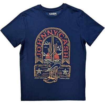 Johnny Cash: Unisex T-Shirt/Sunday Morning (Denim Blue) (XX-Large) Johnny Cash: Unisex T-Shirt/Sunday Morning (Denim Blue) (XX-Large)