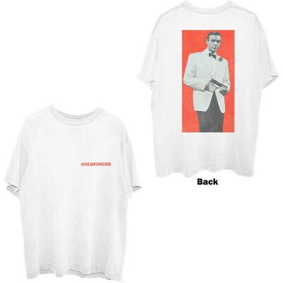 James Bond 007: Unisex T-Shirt/Goldfinger Profile (White) (Back Print) (X-Large) James Bond 007: Unisex T-Shirt/Goldfinger Profile (White) (Back Print) (X-Large)