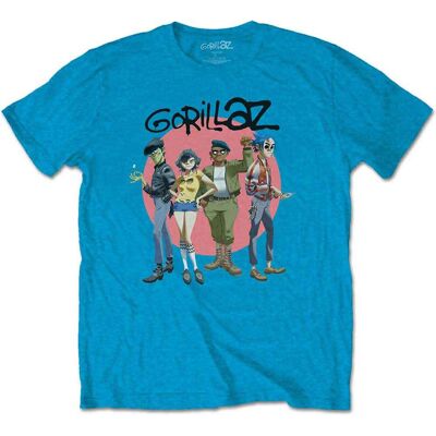Gorillaz: Unisex T-Shirt/Group Circle Rise (Sapphire Blue) (X-Large) Gorillaz: Unisex T-Shirt/Group Circle Rise (Sapphire Blue) (X-Large)