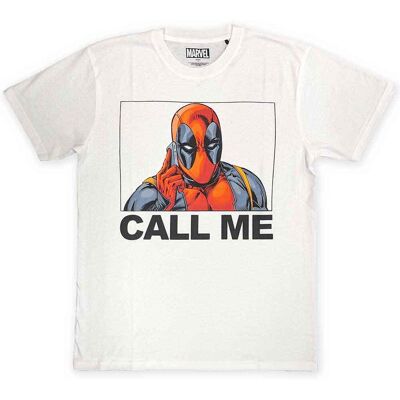 Marvel Comics: Unisex T-Shirt/Deadpool Call Me (White) (Small) Marvel Comics: Unisex T-Shirt/Deadpool Call Me (White) (Small)