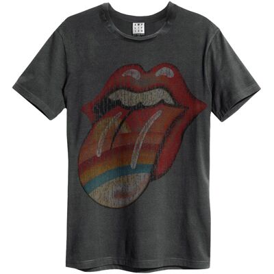 Rolling Stones: Rainbow Tongue Amplified x Large Vintage Charcoal t Shirt Rolling Stones: Rainbow Tongue Amplified x Large Vintage Charcoal t Shirt