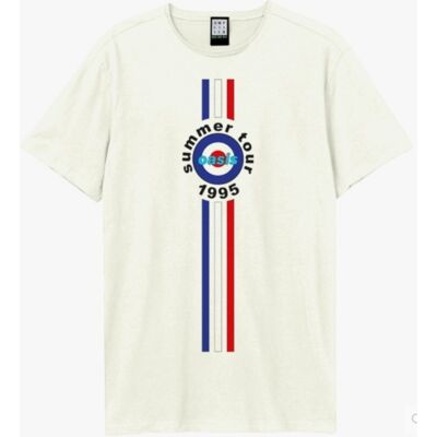 Oasis: 1995 Tour Stripes Amplified Vintage White Xx Large t Shirt Oasis: 1995 Tour Stripes Amplified Vintage White Xx Large t Shirt