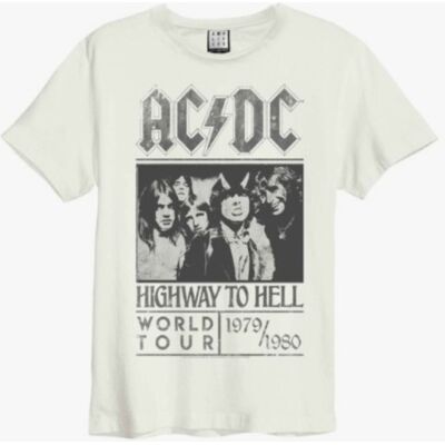 AC/DC: - Highway to Hell Tour Amplified Vintage White Large t Shirt AC/DC: - Highway to Hell Tour Amplified Vintage White Large t Shirt