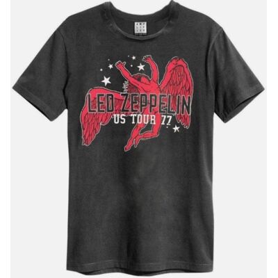 Les Zeppelin: Led Zeppelin Us Tour 77 (Icarus) Amplified Vintage Charcoal Large t Shirt Les Zeppelin: Led Zeppelin Us Tour 77 (Icarus) Amplified Vintage Charcoal Large t Shirt