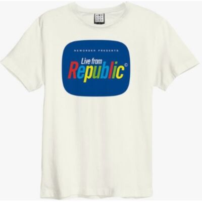 New Order: - Live From Republic Amplified Vintage White Medium t Shirt New Order: - Live From Republic Amplified Vintage White Medium t Shirt