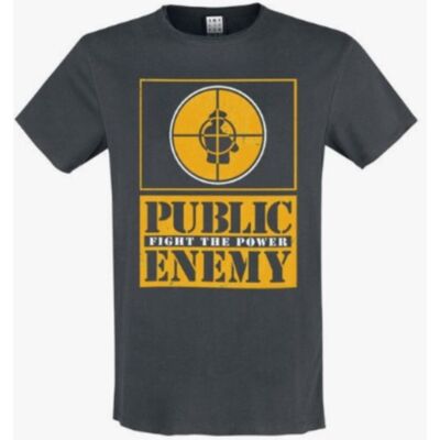 Public Enemy: - Yellow Fight the Power Amplified Vintage Charcoal Medium t Shirt Public Enemy: - Yellow Fight the Power Amplified Vintage Charcoal Medium t Shirt