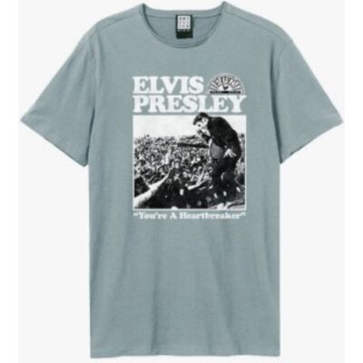 Sun Records: & Elvis - Heartbreaker Amplified Vintage Blue Small t Shirt Sun Records: & Elvis - Heartbreaker Amplified Vintage Blue Small t Shirt