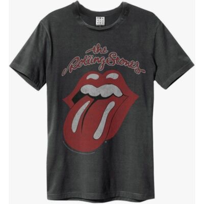 Rolling Stones: Vintage Tongue Amplified Vintage Charcoal Medium t Shirt Rolling Stones: Vintage Tongue Amplified Vintage Charcoal Medium t Shirt