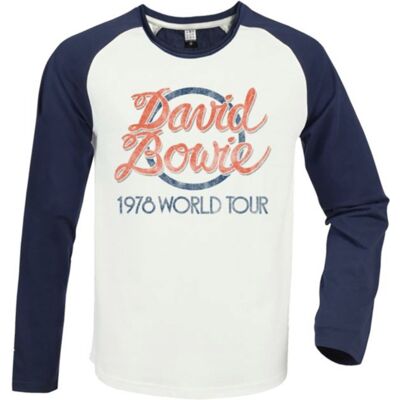 Amplified David Bowie: 1978 World Tour Vintage White / Navy x Large Baseball Jersey Amplified David Bowie: 1978 World Tour Vintage White / Navy x Large Baseball Jersey