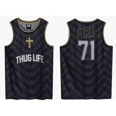 Amplified Tupac: Thug Life Black Basketball Jersey X- Small Amplified Tupac: Thug Life Black Basketball Jersey X- Small