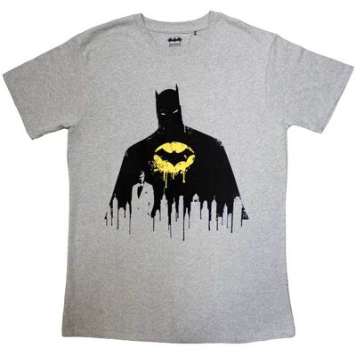 DC Comics: Unisex T-Shirt/Batman Silhouette Drip (Grey) (Medium) DC Comics: Unisex T-Shirt/Batman Silhouette Drip (Grey) (Medium)