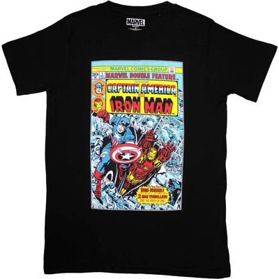 Marvel Comics: Unisex T-Shirt/Captain America & Iron Man Comic Cover (Black) (XX-Large) Marvel Comics: Unisex T-Shirt/Captain America & Iron Man Comic Cover (Black) (XX-Large)