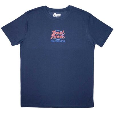 David Bowie: Unisex T-Shirt/Mini 1978 World Tour Logo (Denim Blue) (Large) David Bowie: Unisex T-Shirt/Mini 1978 World Tour Logo (Denim Blue) (Large)