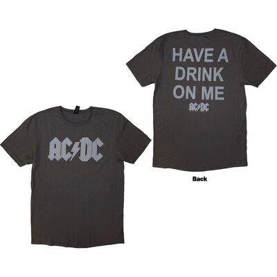 AC/DC: Unisex T-Shirt/Have A Drink On Me (Grey) (Back Print) (Small) AC/DC: Unisex T-Shirt/Have A Drink On Me (Grey) (Back Print) (Small)